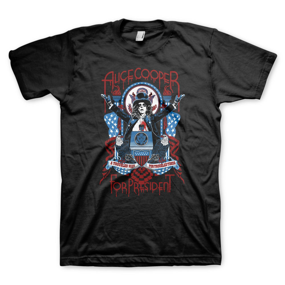 Alice Cooper Men's For President Election Black T-Shirt