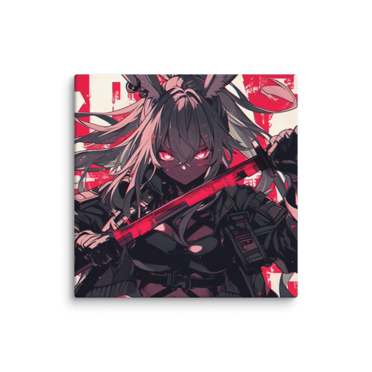 10″×10″ Anime Bunny Girl Samurai Canvas Wall Art 8618558_19296