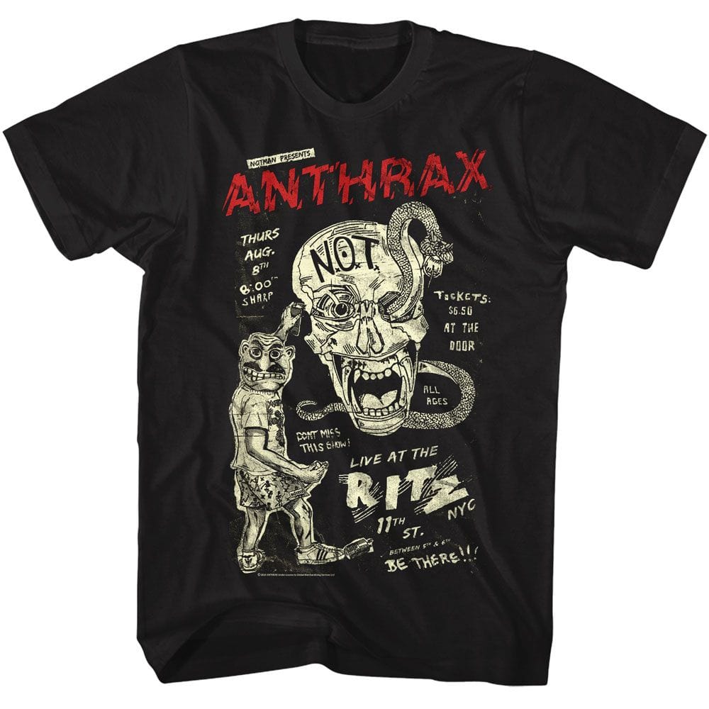 Anthrax Live at the Ritz Unisex Black T-Shirt