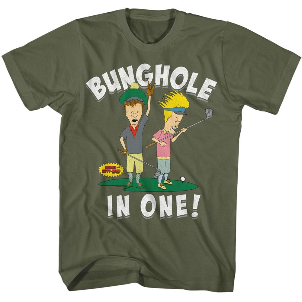 Beavis and Butthead Bunghole in One Unisex Green T-Shirt