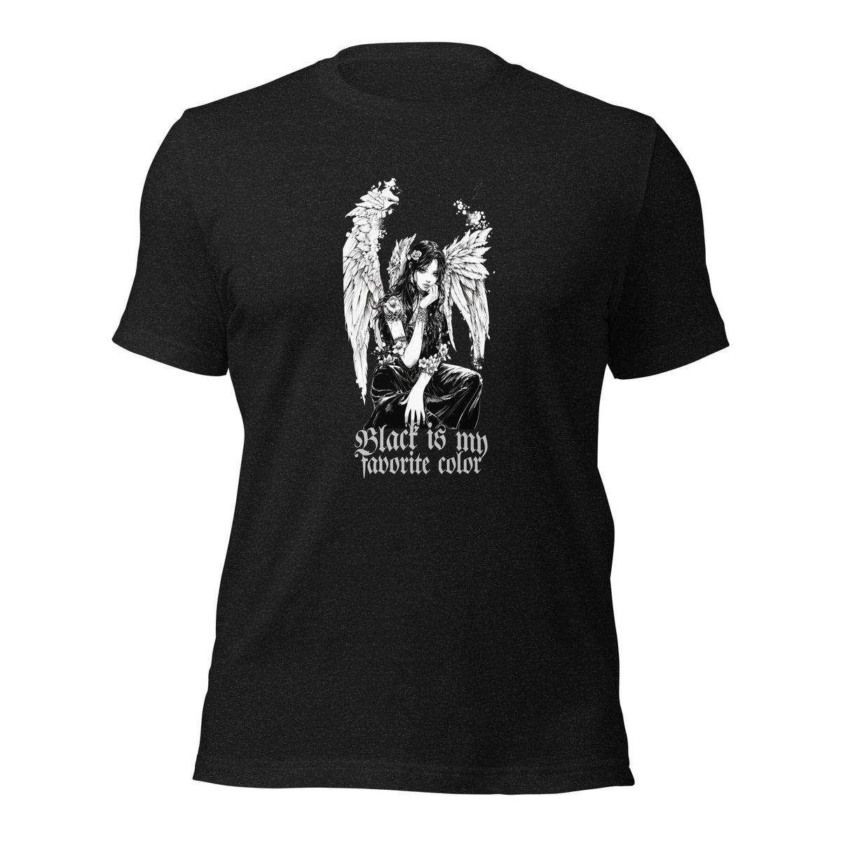 Black Heather / XS Black is my Favorite Color Gothic Angel T-shirt 3199315_9575