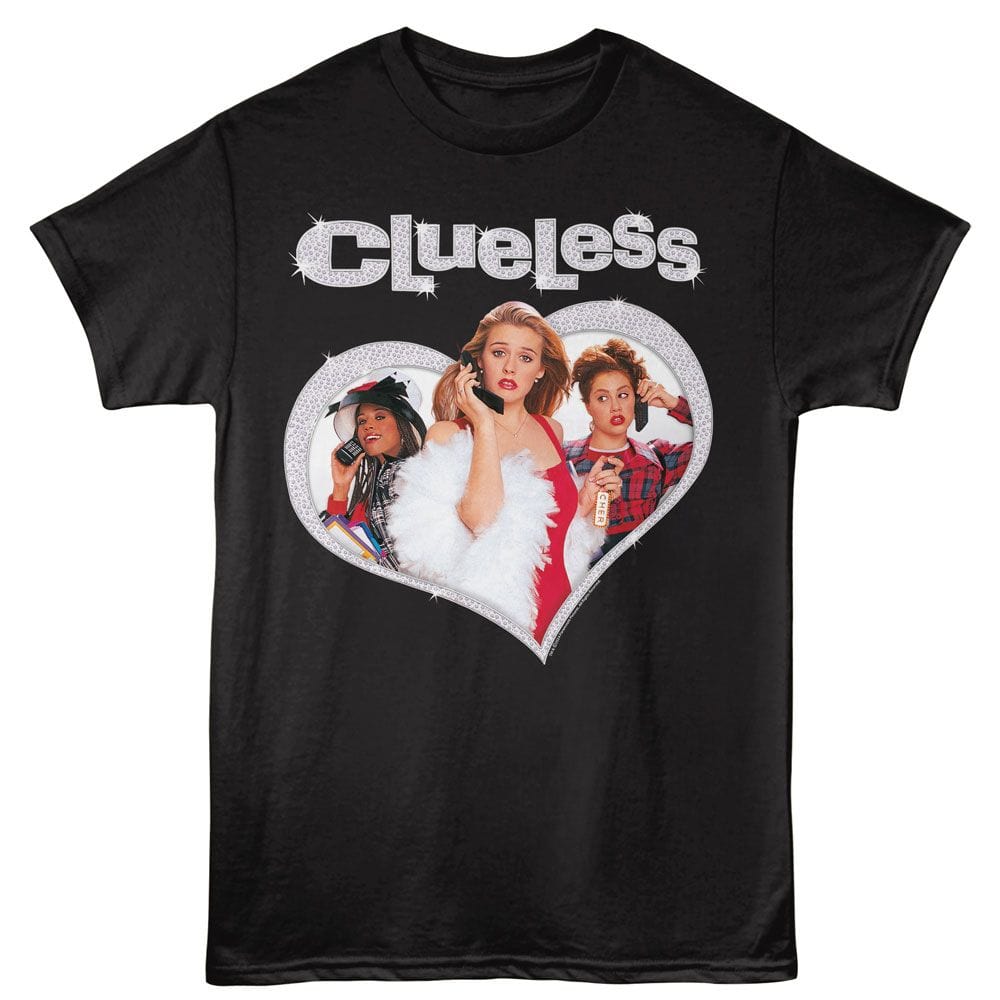 Clueless Diamond Heart Black Unisex T-Shirt