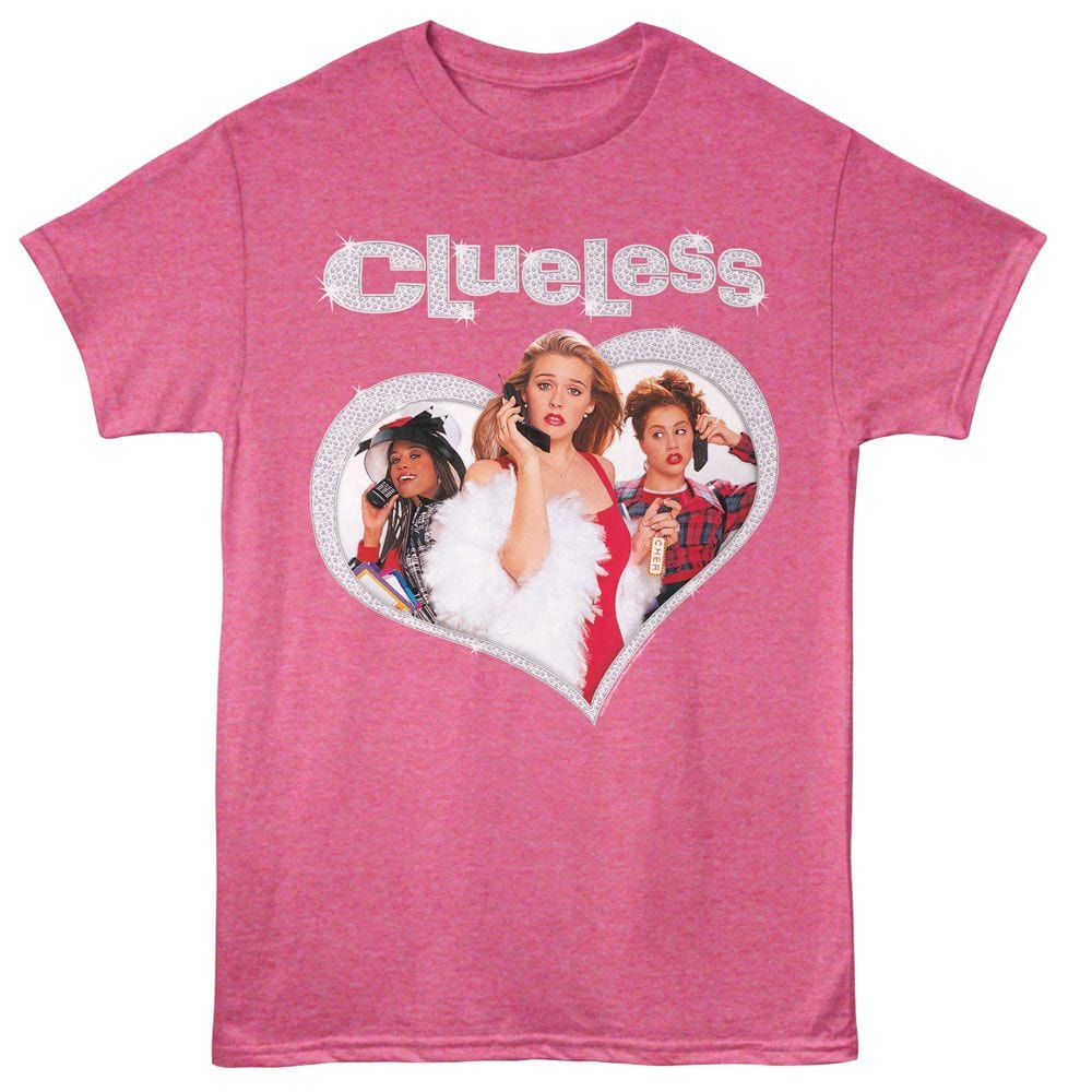 Clueless Diamond Heart Pink Heather Unisex T-Shirt