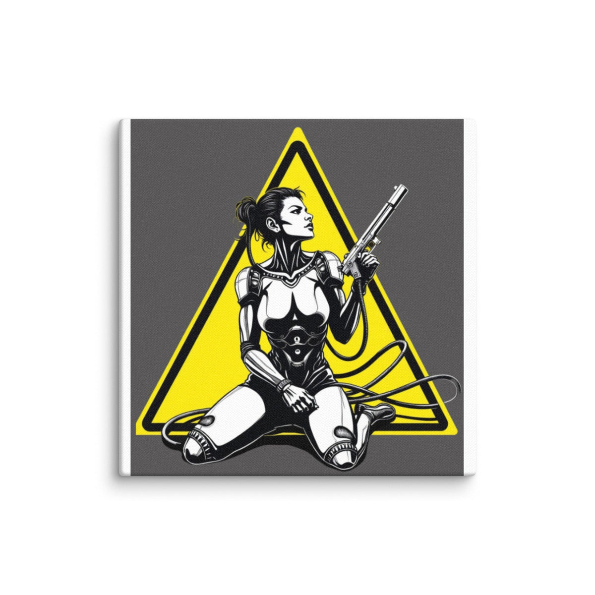 10″×10″ Cyberpunk Vaporwave Cyborg Girl Canvas Wall Art 6876645_19296