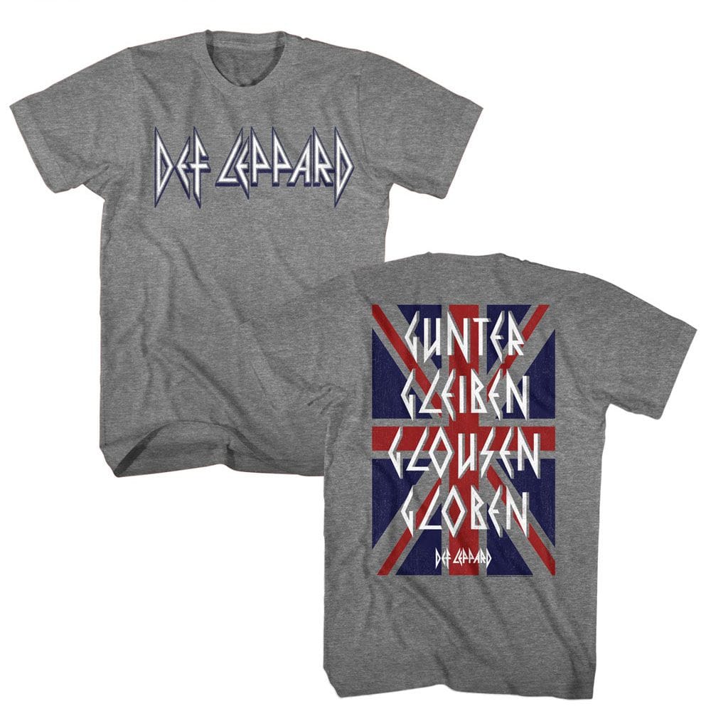 Def Leppard Gunter Gleiben Unisex Grey Heather T-Shirt