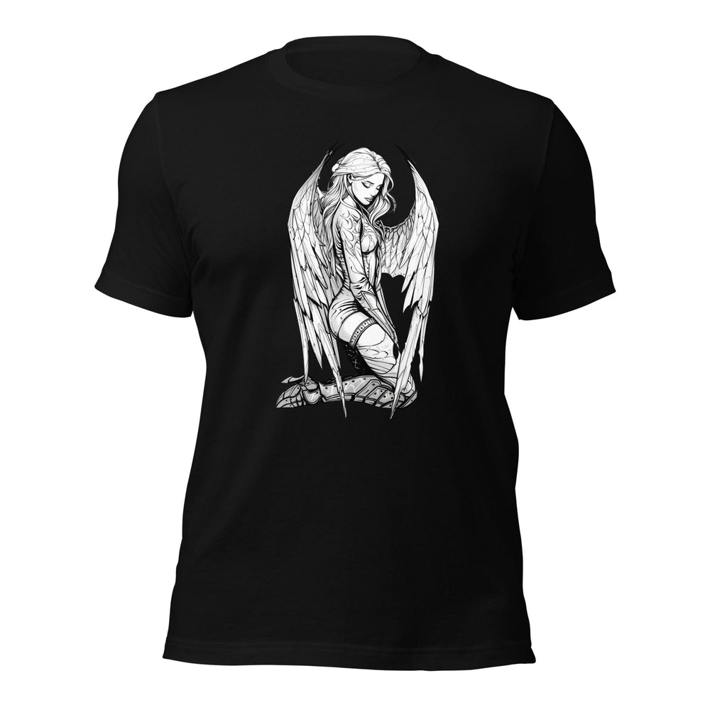 Black / XS Fallen Angel Illustrated Sketch Slim Fit T-shirt