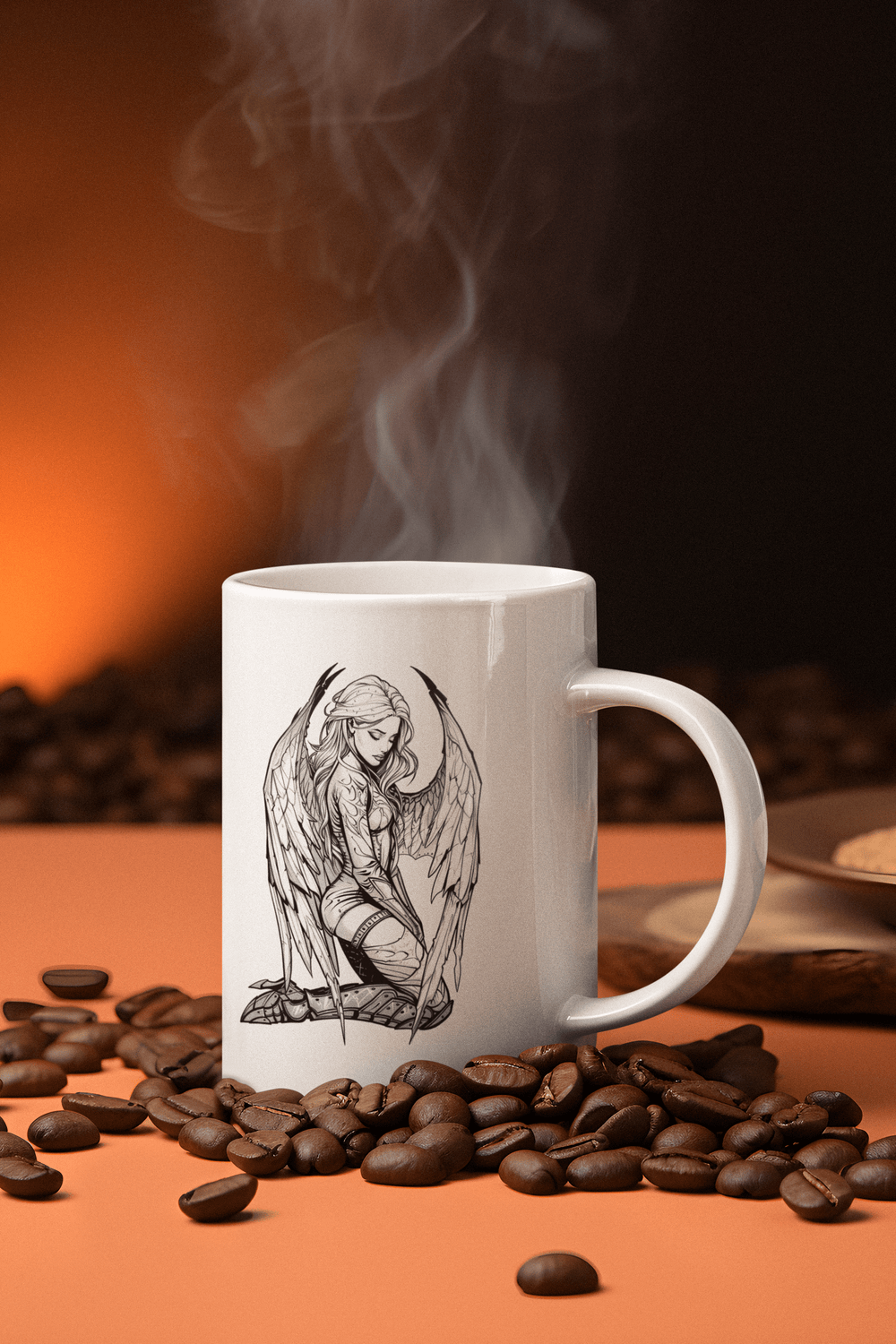 Fallen Angel White Glossy Coffee Mug