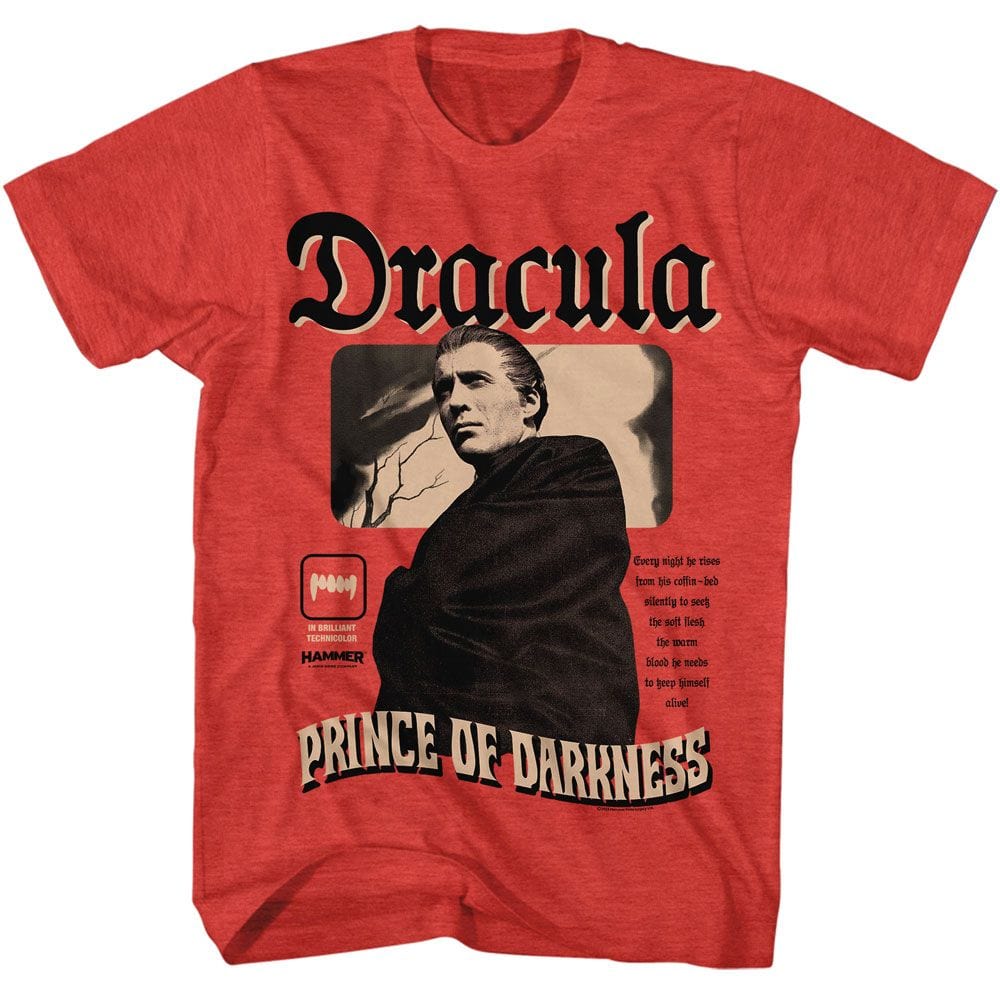 Hammer Horror Men's Prince of Darkness Red Heather T-Shirt