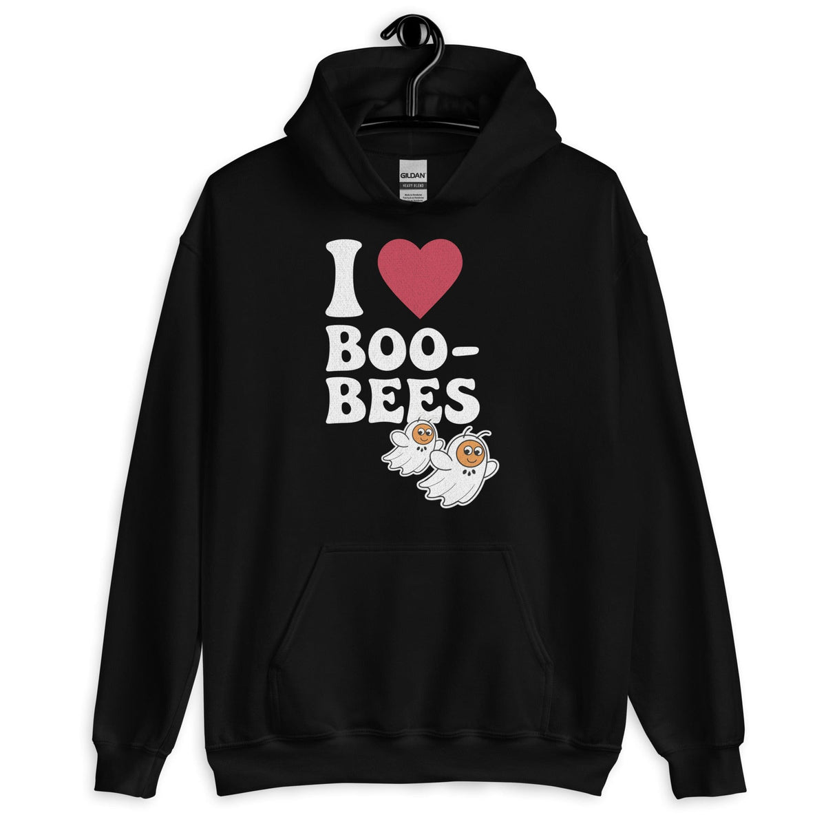 Black / S I Heart Boo Bees Funny Halloween Unisex Pullover Hoodie 1117437_5530