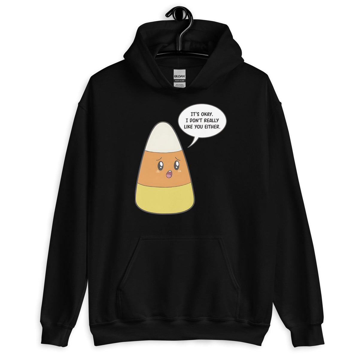 Black / S It's OK I Don't Like You Either Candy Corn Unisex Pullover Hoodie 4240023_5530