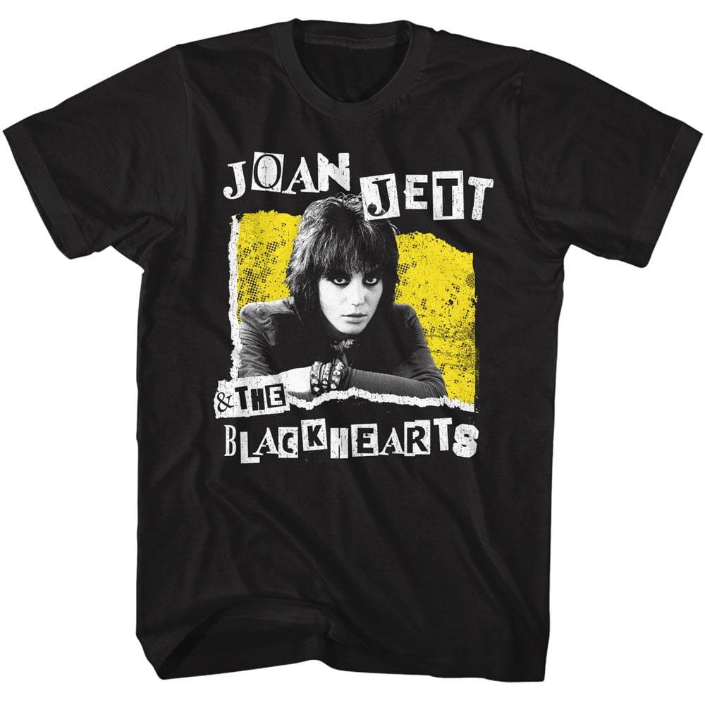 Joan Jett Men's Cutout Photo Black T-Shirt