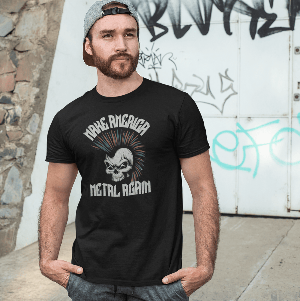 Make America Metal Again Mohawk Skull T-Shirt