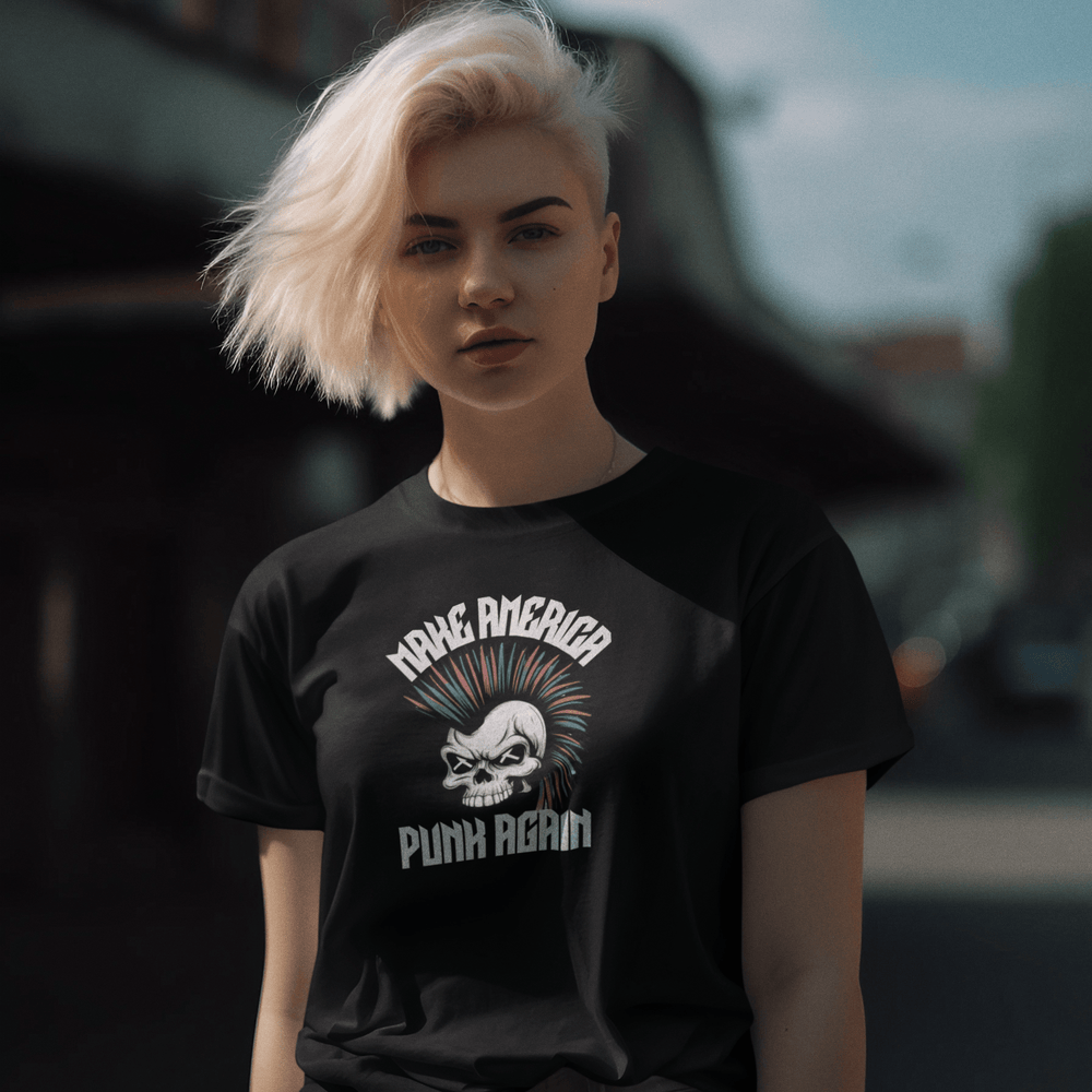 Make America Punk Again Mohawk Skull Women's Relaxed T-Shirt