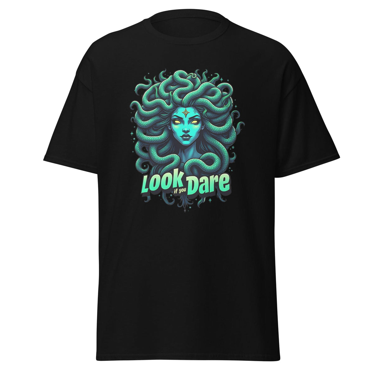 Black / S Medusa Look If You Dare Unisex T-Shirt 1207767_11546