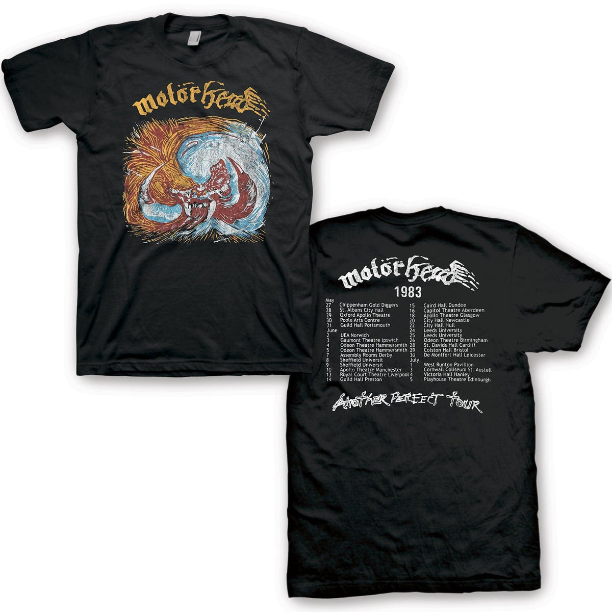 Motorhead Men's Another Perfect Day 83 Tour Black T-Shirt