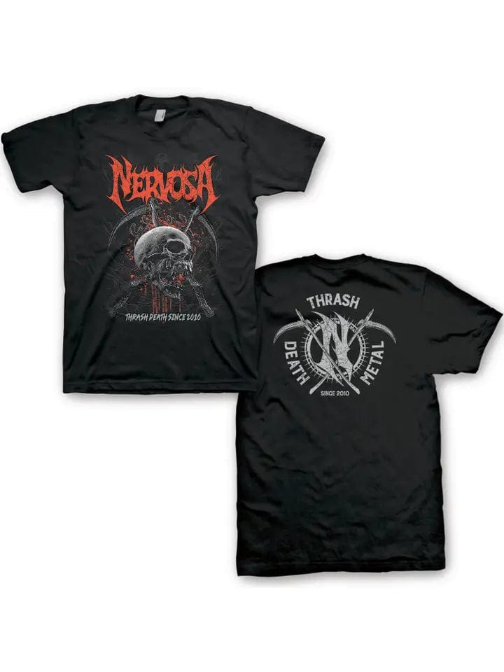 Nervosa Skull Chaos Unisex Black T-Shirt