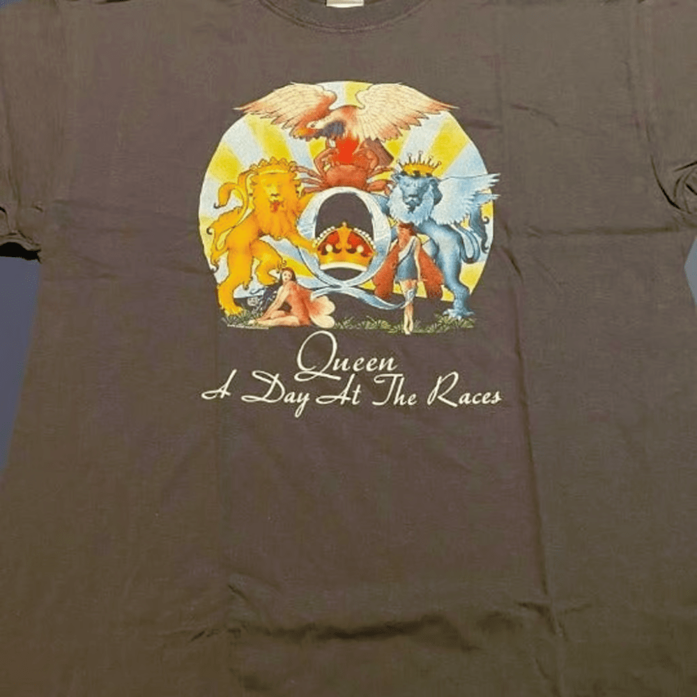 Queen A Day at the Races Album Cover Grey T-Shirt