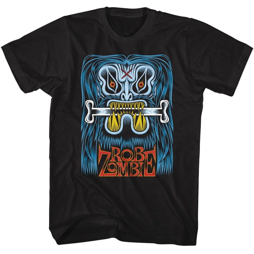 Rob Zombie Mens Blue Beast Black T-Shirt