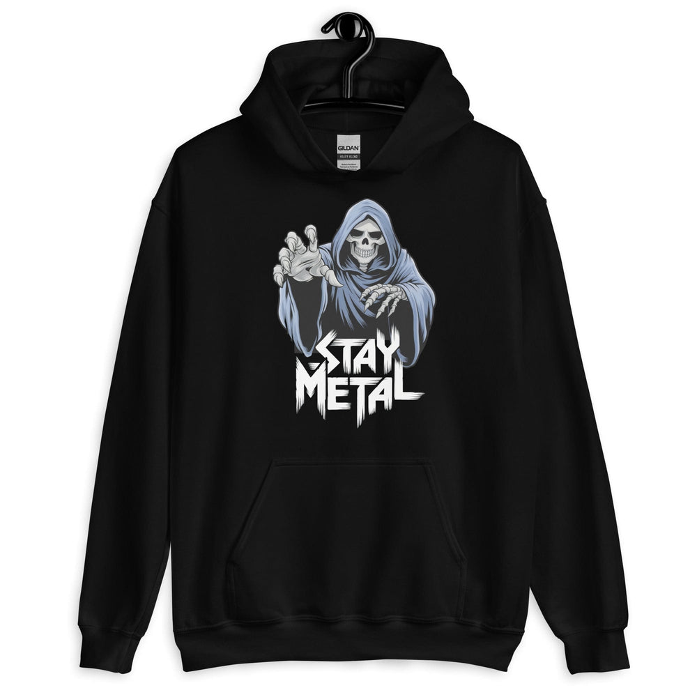 Black / S Stay Metal Reaper Unisex Hoodie 7774147_5530