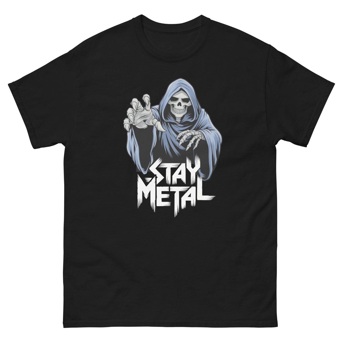 Black / S Stay Metal Reaper Unisex T-Shirt 5071143_11546