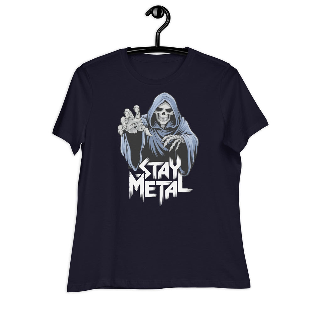 Navy / S Stay Metal Reaper Women's Relaxed T-Shirt 7380982_10235