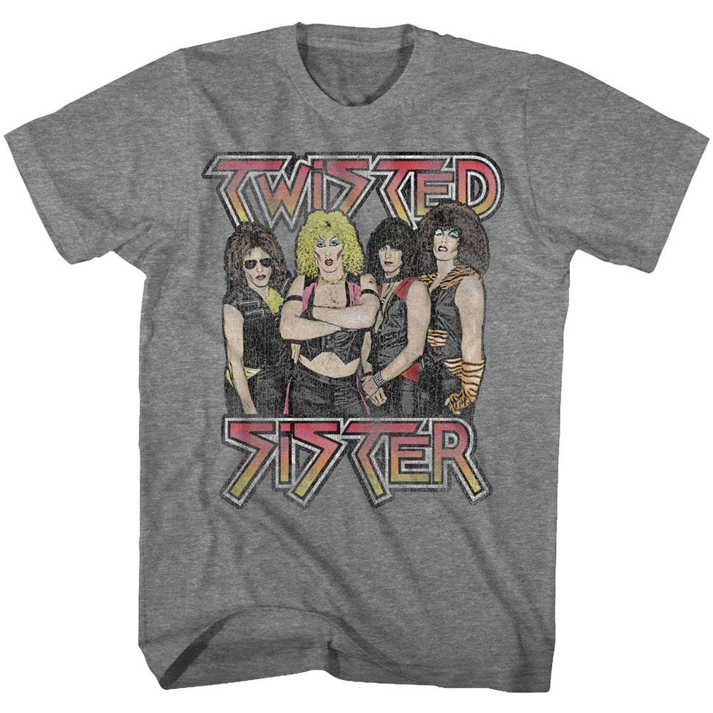 Twisted Sister Distressed Band and Logo Official T-Shirt