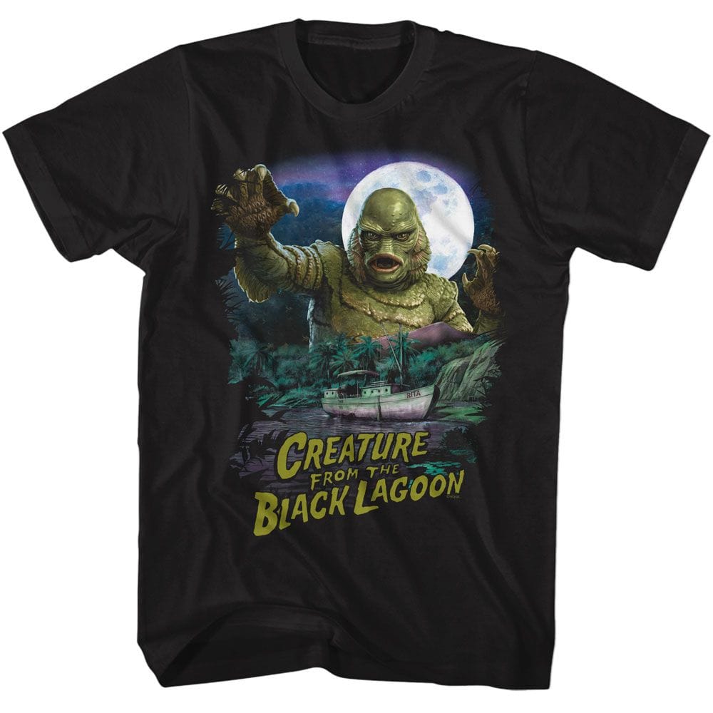 Universal Monsters Creature of the Black Lagoon Boat Scene T-shirt