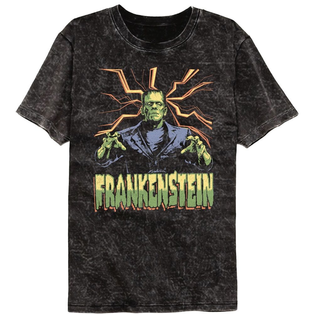 Universal Monsters Frankenstein Lightning Mineral Wash T-Shirt