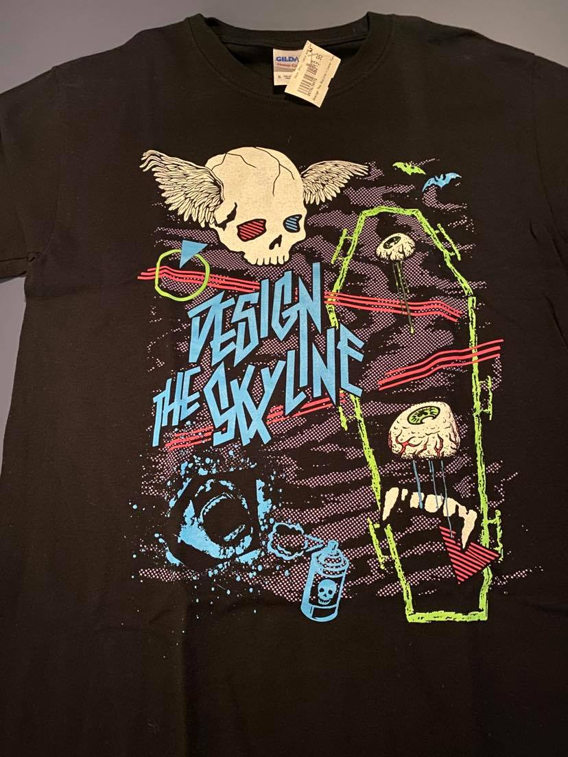 Shirt Design The Skyline Bat Skull T-Shirt