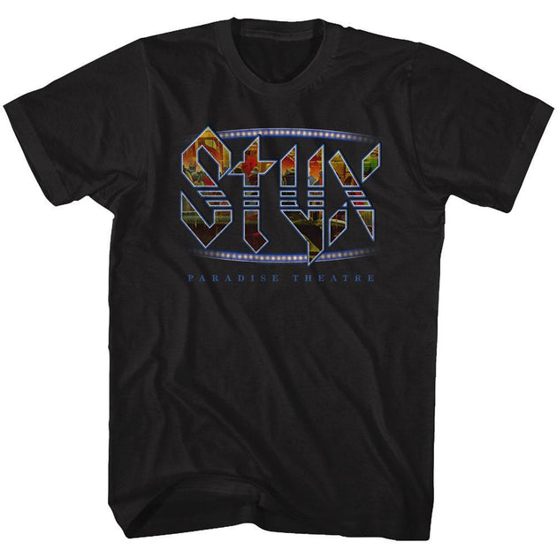 Styx Paradise Theater Logo Black T-Shirt | Forbidden Geek